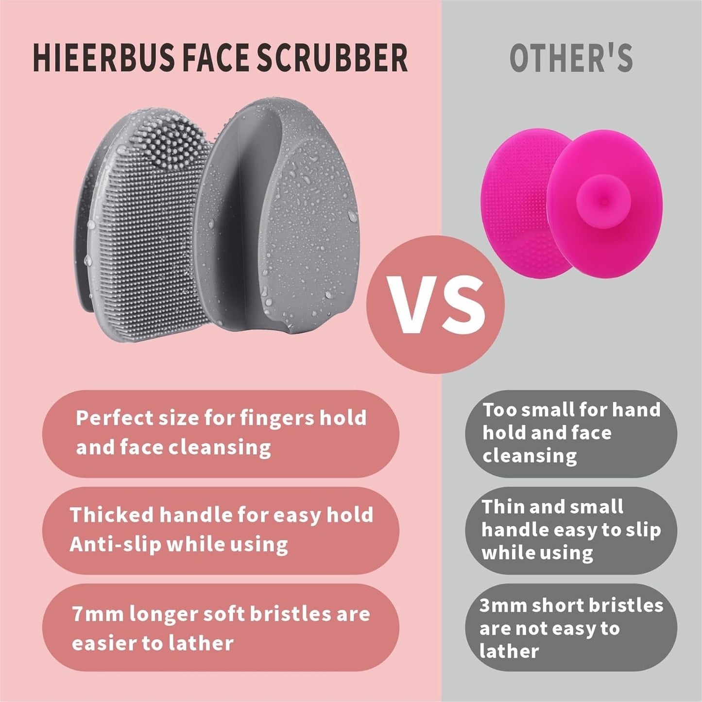 Silicone Face Scrubber (2-Pack) – Gentle Facial Cleansing & Exfoliating Brush