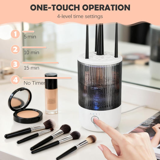 Electric Makeup Brush Cleaner with 4 Timers – Automatic Cleanser for All Brushes