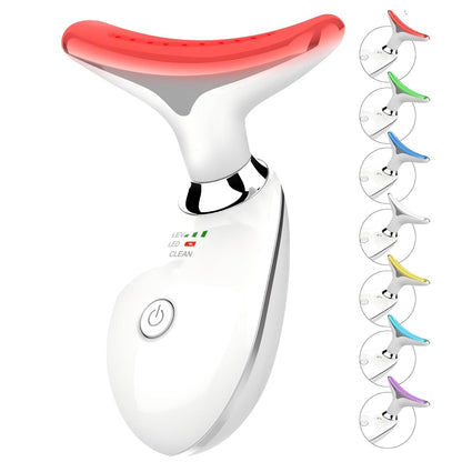 LED Lymphatic Drainage Face & Neck Massager | 7-Color Light Therapy