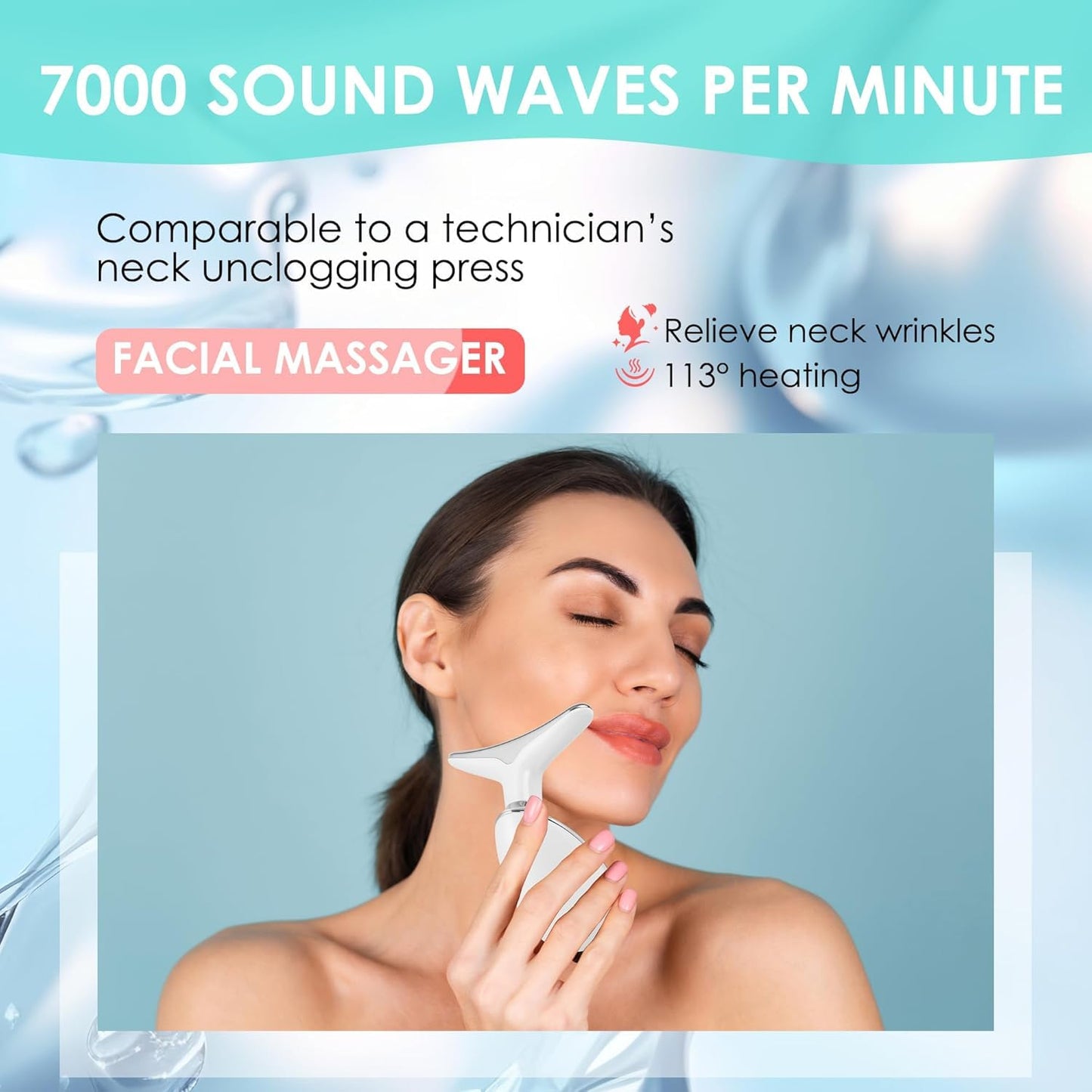 LED Lymphatic Drainage Face & Neck Massager | 7-Color Light Therapy