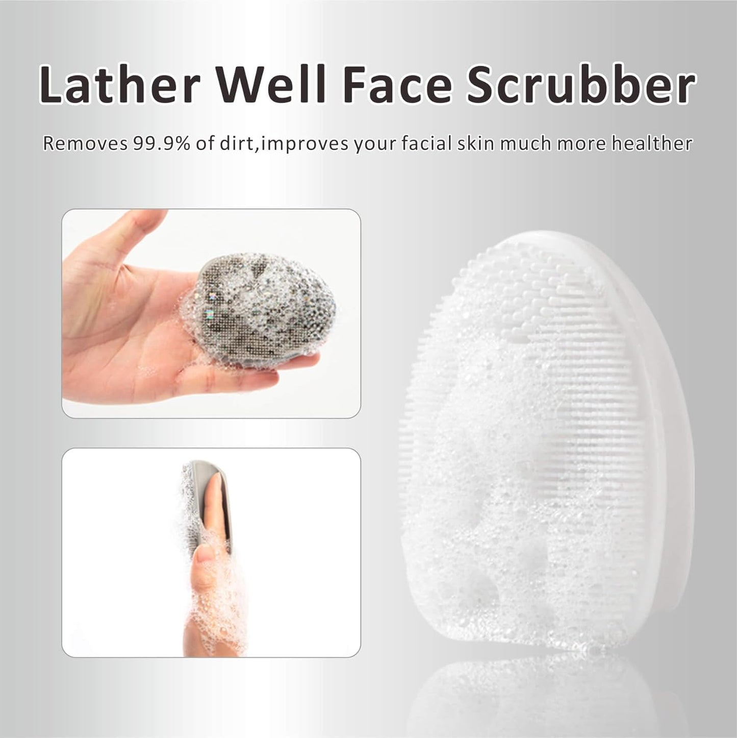Silicone Face Scrubber (2-Pack) – Gentle Facial Cleansing & Exfoliating Brush