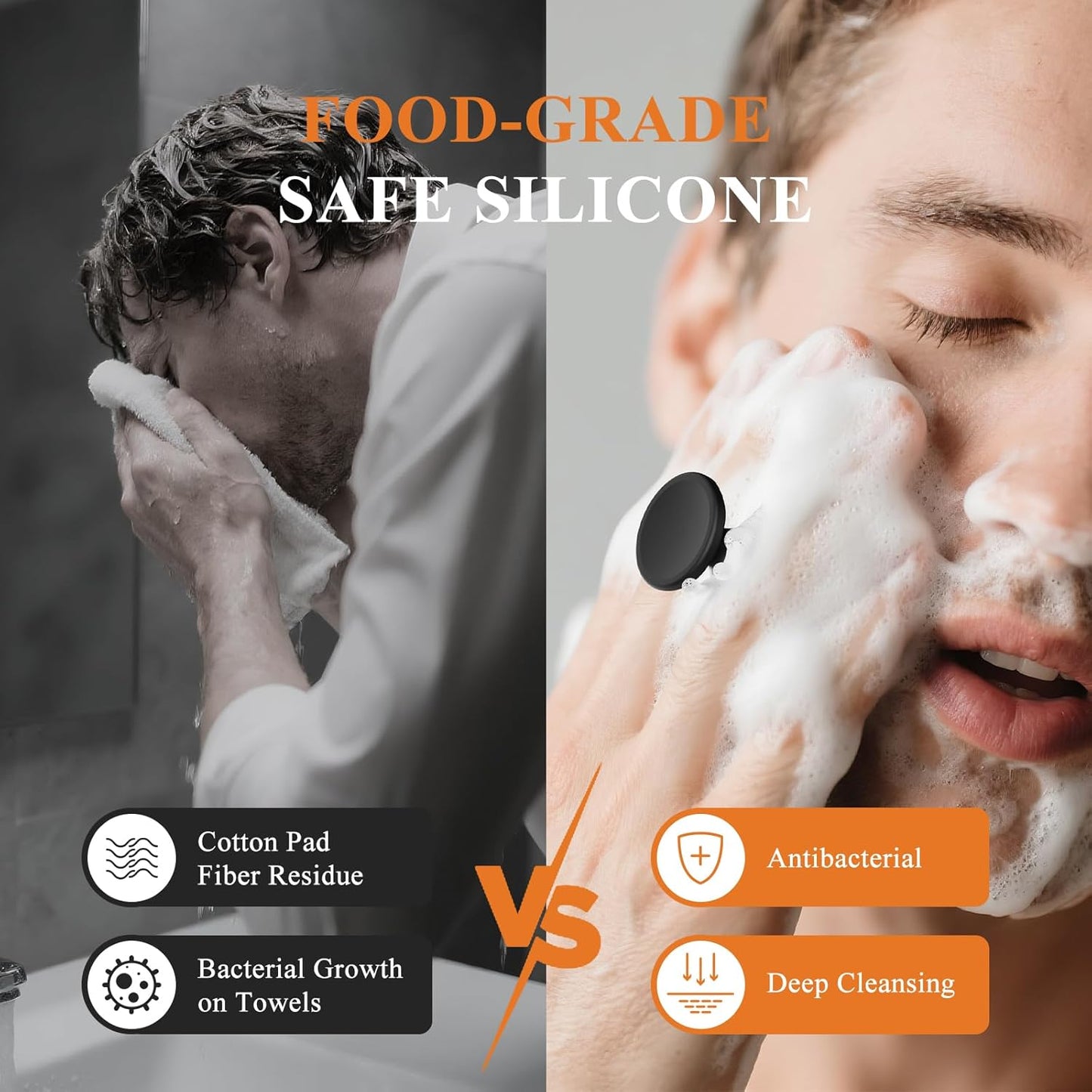 Silicone Face Scrubber for Men – Gentle Exfoliating Cleansing Brush