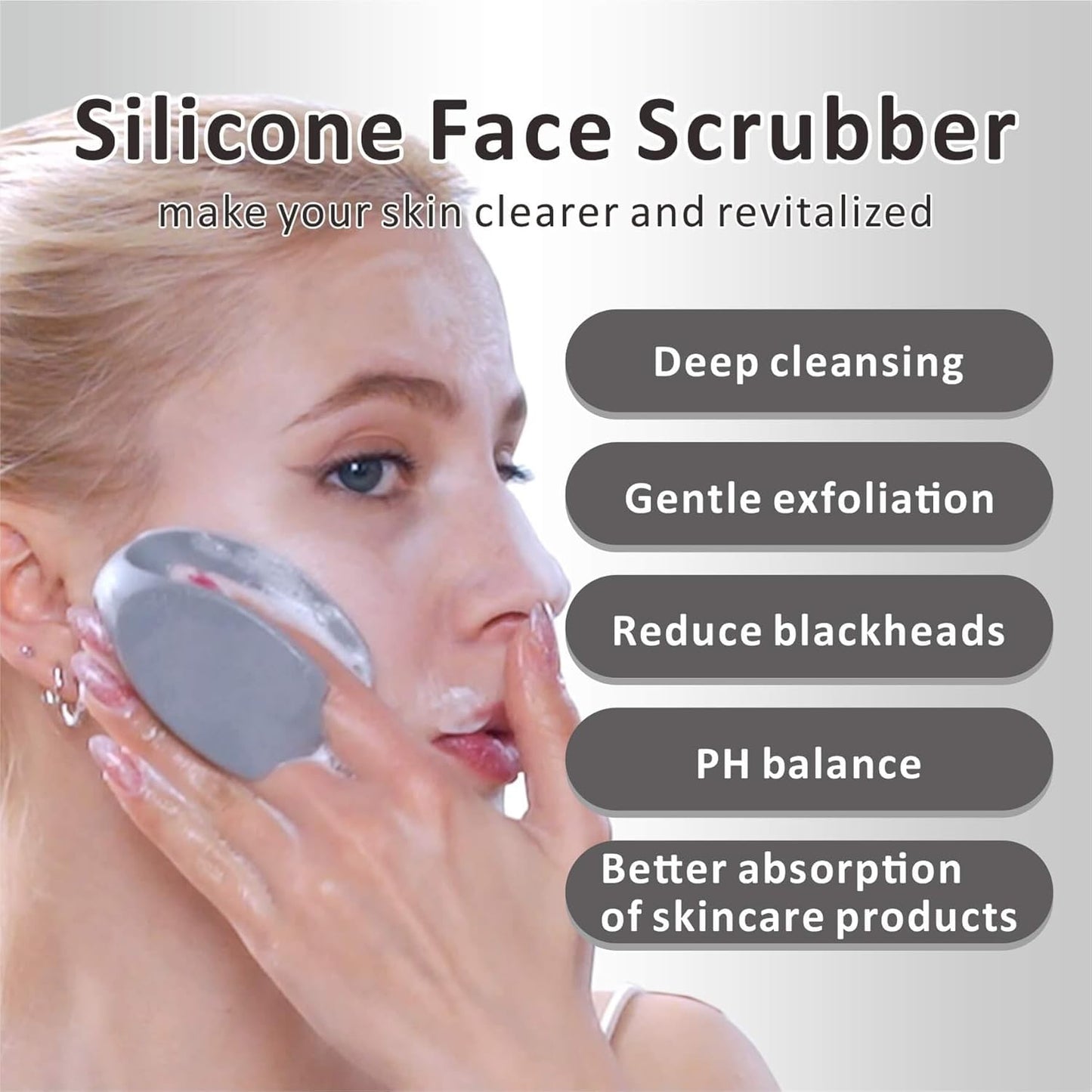 Silicone Face Scrubber (2-Pack) – Gentle Facial Cleansing & Exfoliating Brush