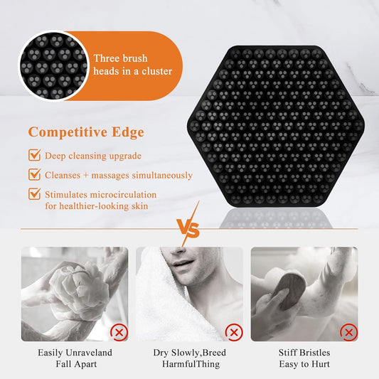 Silicone Face Scrubber for Men – Gentle Exfoliating Cleansing Brush