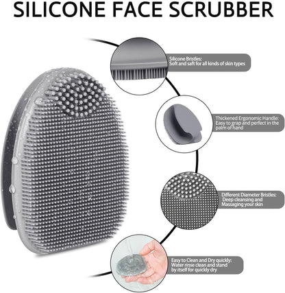 Silicone Face Scrubber (2-Pack) – Gentle Facial Cleansing & Exfoliating Brush