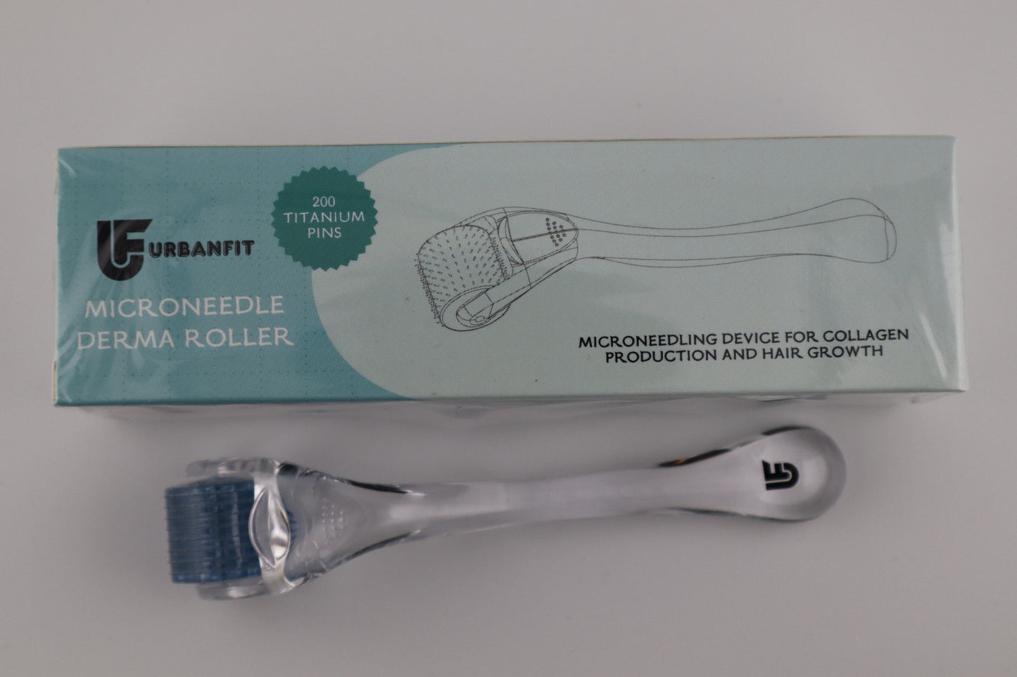 UrbanFit Titanium Derma Roller for Hair, Beard, Face & Scalp – 0.25mm Microneedles, 200 Needles, Unisex Skincare Tool