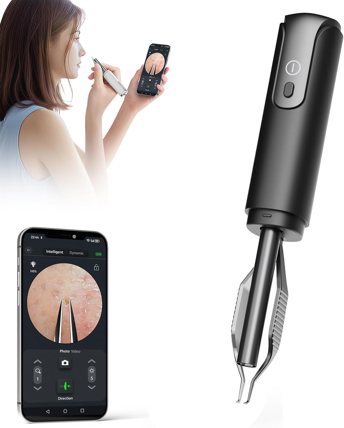 Blackhead Removal Tweezer with 1080P Camera