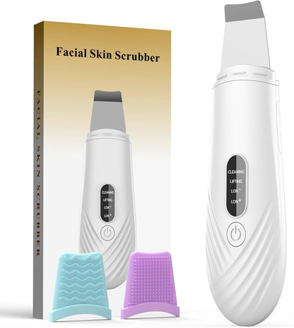 Ultrasonic Face Scrubber Spatula – Blackhead Extractor & Deep Pore Cleaner | 4 Modes Facial Tool