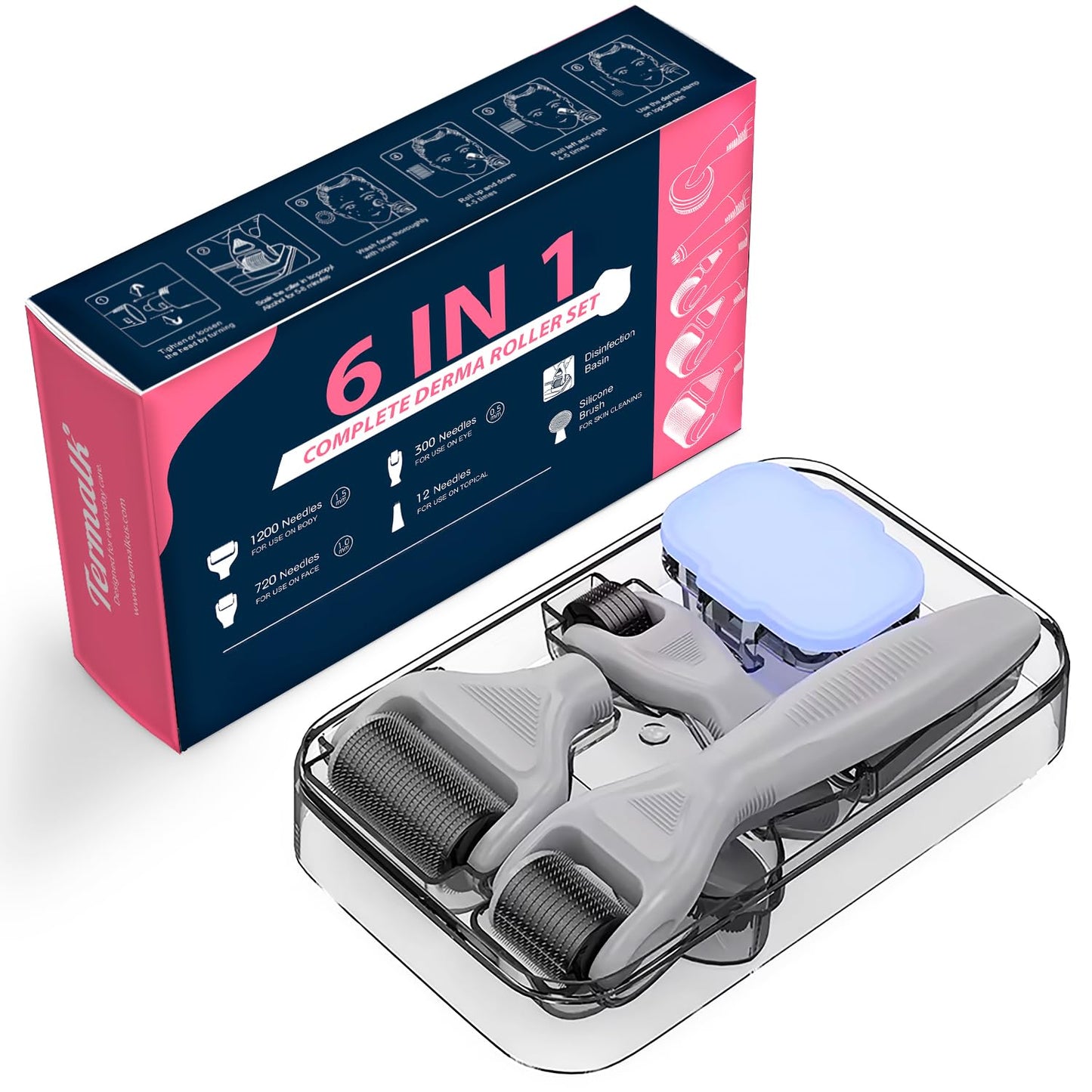 6-in-1 Titanium Derma Roller Kit for Face & Body