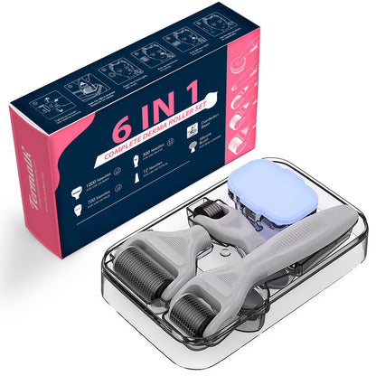 6-in-1 Titanium Derma Roller Kit for Face & Body