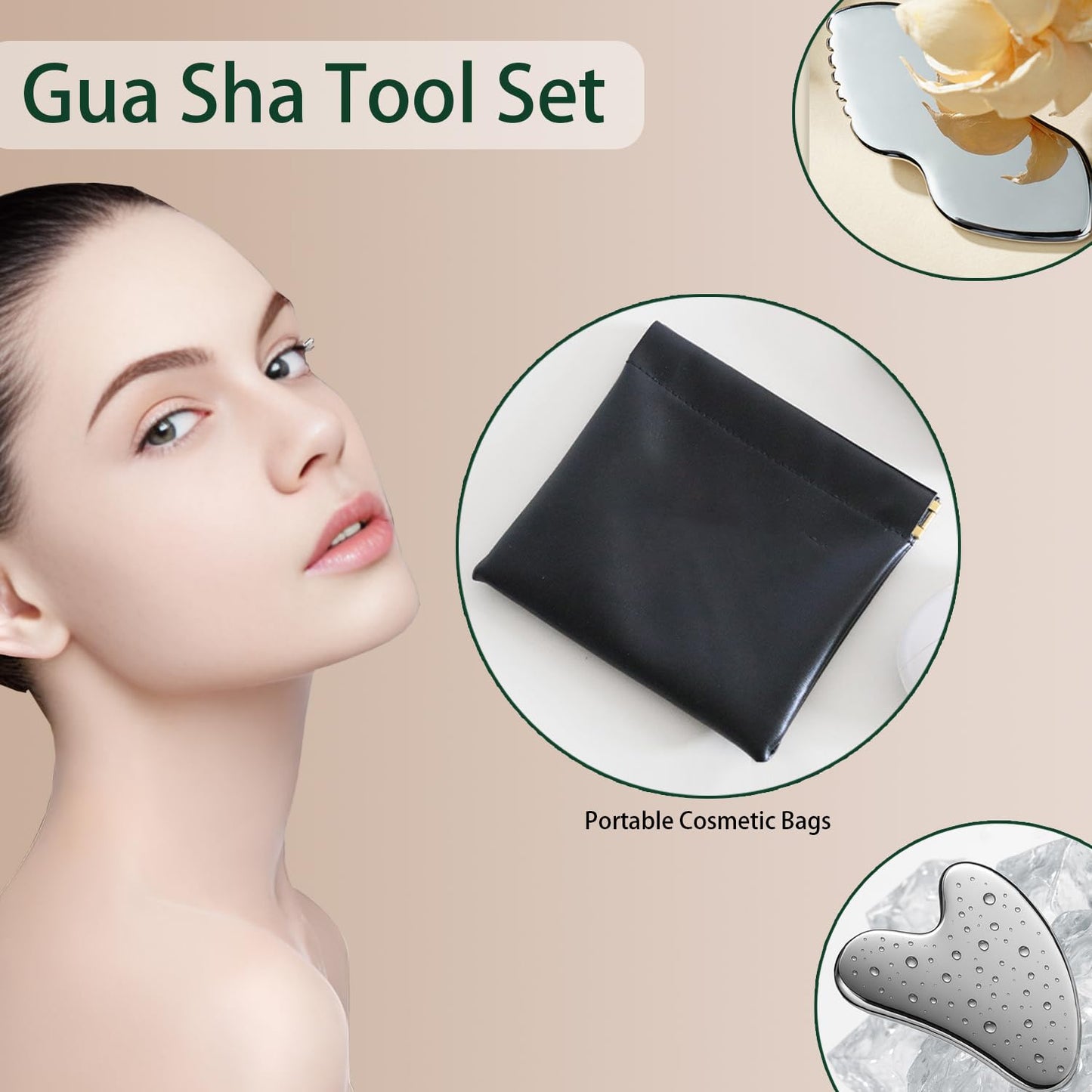 2-Piece Stainless Steel Gua Sha Facial Tool Set