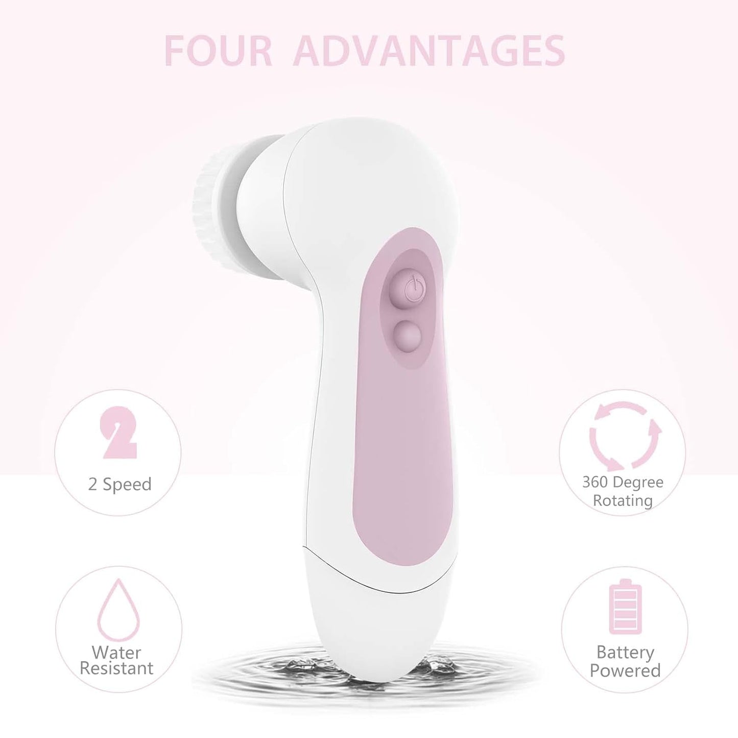 Waterproof Electric Facial Cleansing Spin Brush – Deep Clean & Exfoliation