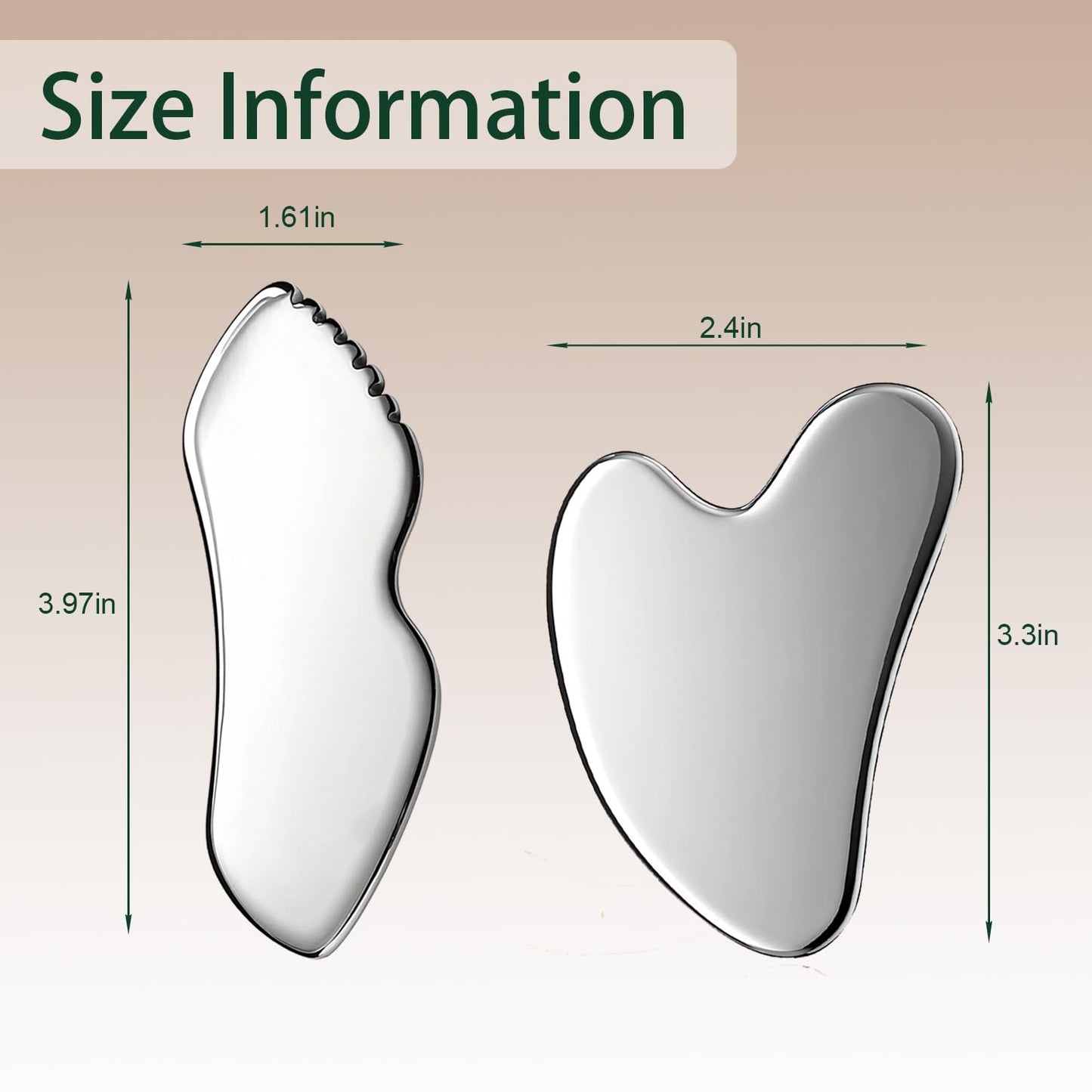 2-Piece Stainless Steel Gua Sha Facial Tool Set