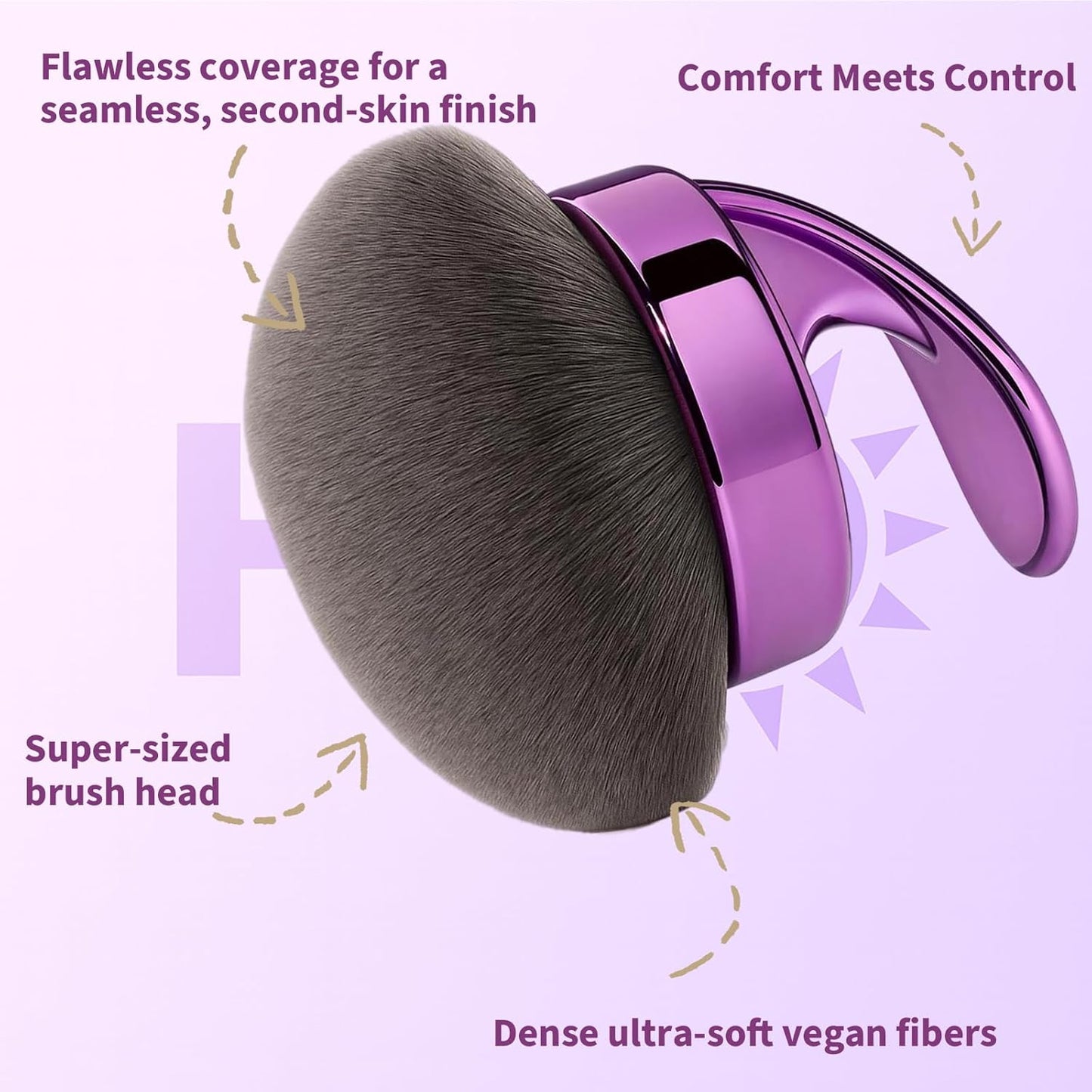 Large Body Makeup Brush for Self Tanner – Wide Kabuki Brush for Legs & Bronzer