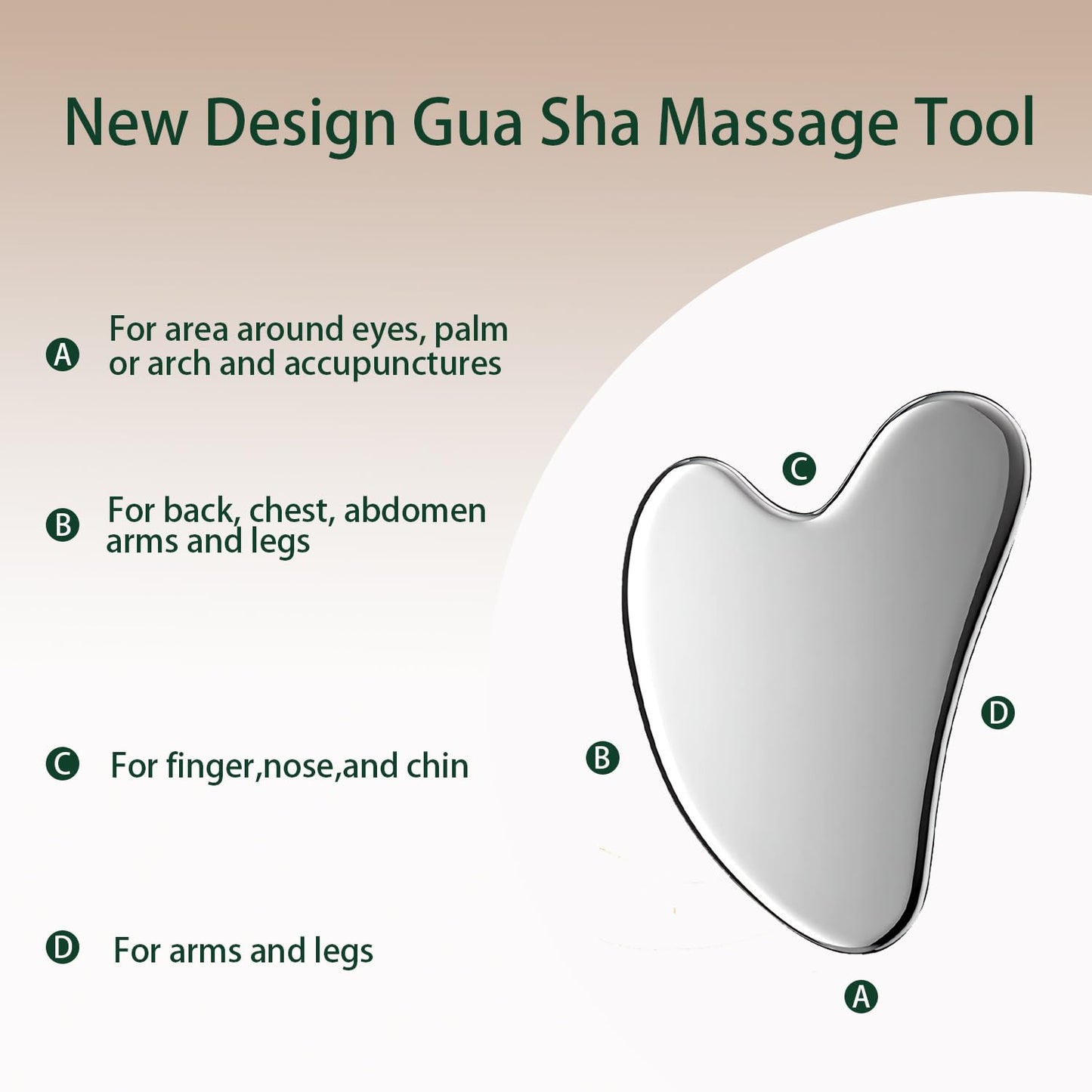 2-Piece Stainless Steel Gua Sha Facial Tool Set