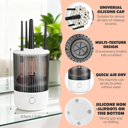 Electric Makeup Brush Cleaner with 4 Timers – Automatic Cleanser for All Brushes