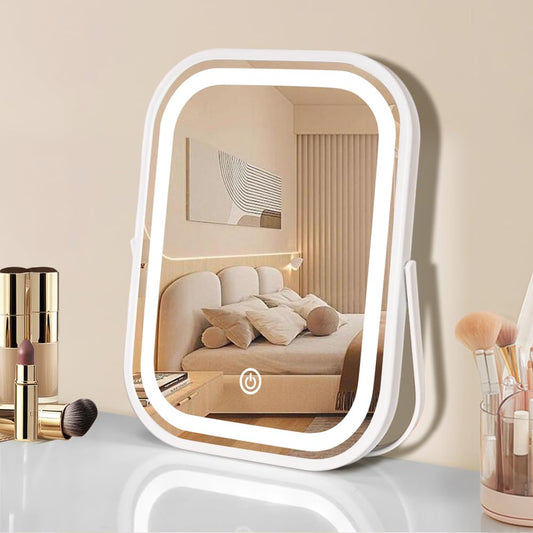 Portable LED Vanity Mirror with Lights – Tabletop Folding Design