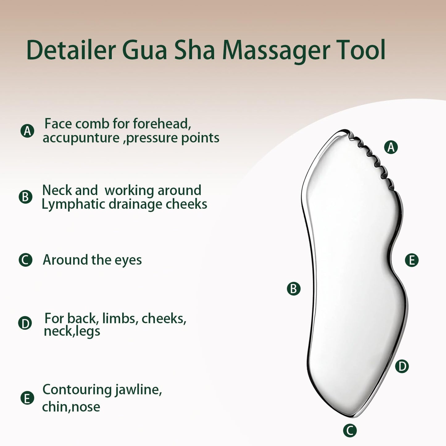 2-Piece Stainless Steel Gua Sha Facial Tool Set