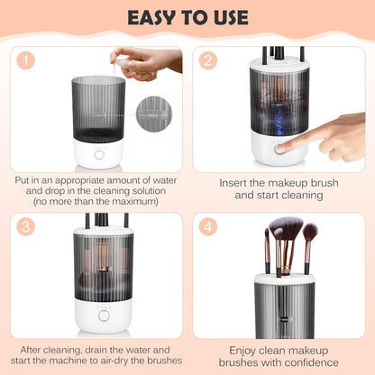 Electric Makeup Brush Cleaner with 4 Timers – Automatic Cleanser for All Brushes