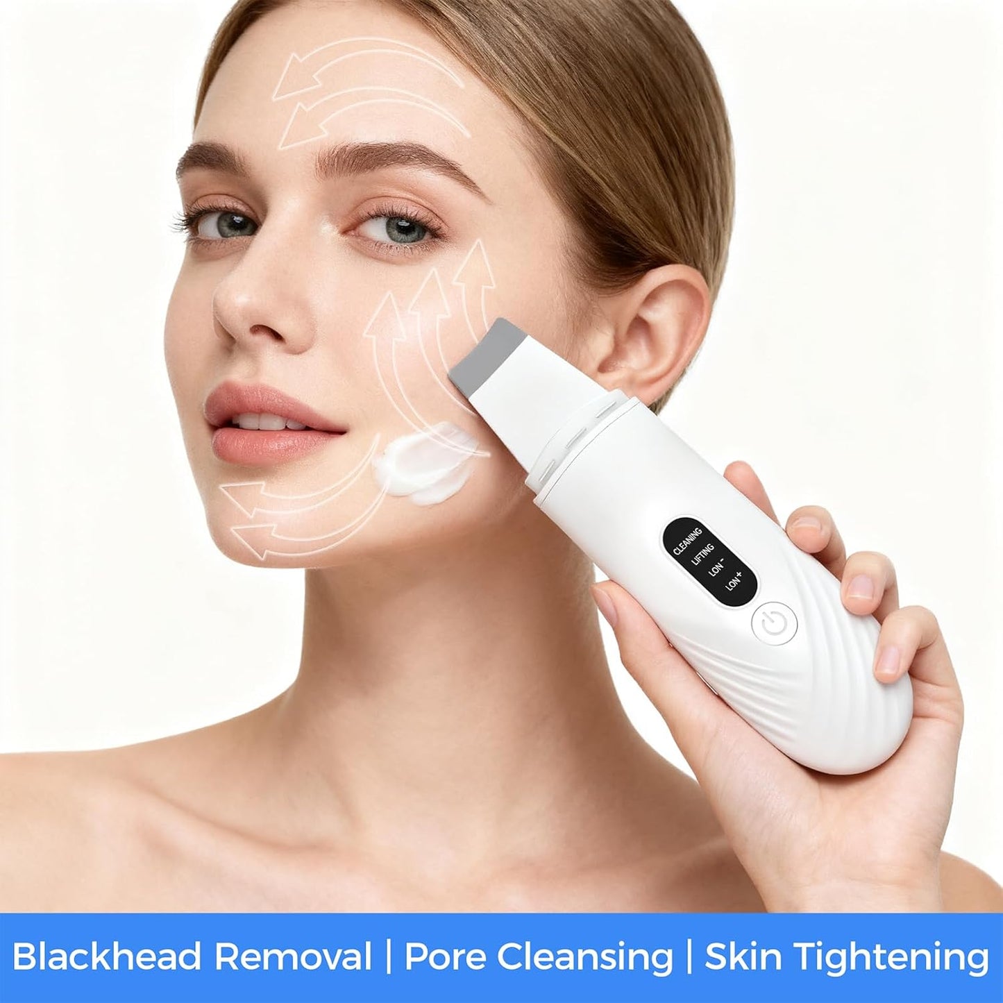 Ultrasonic Face Scrubber Spatula – Blackhead Extractor & Deep Pore Cleaner | 4 Modes Facial Tool