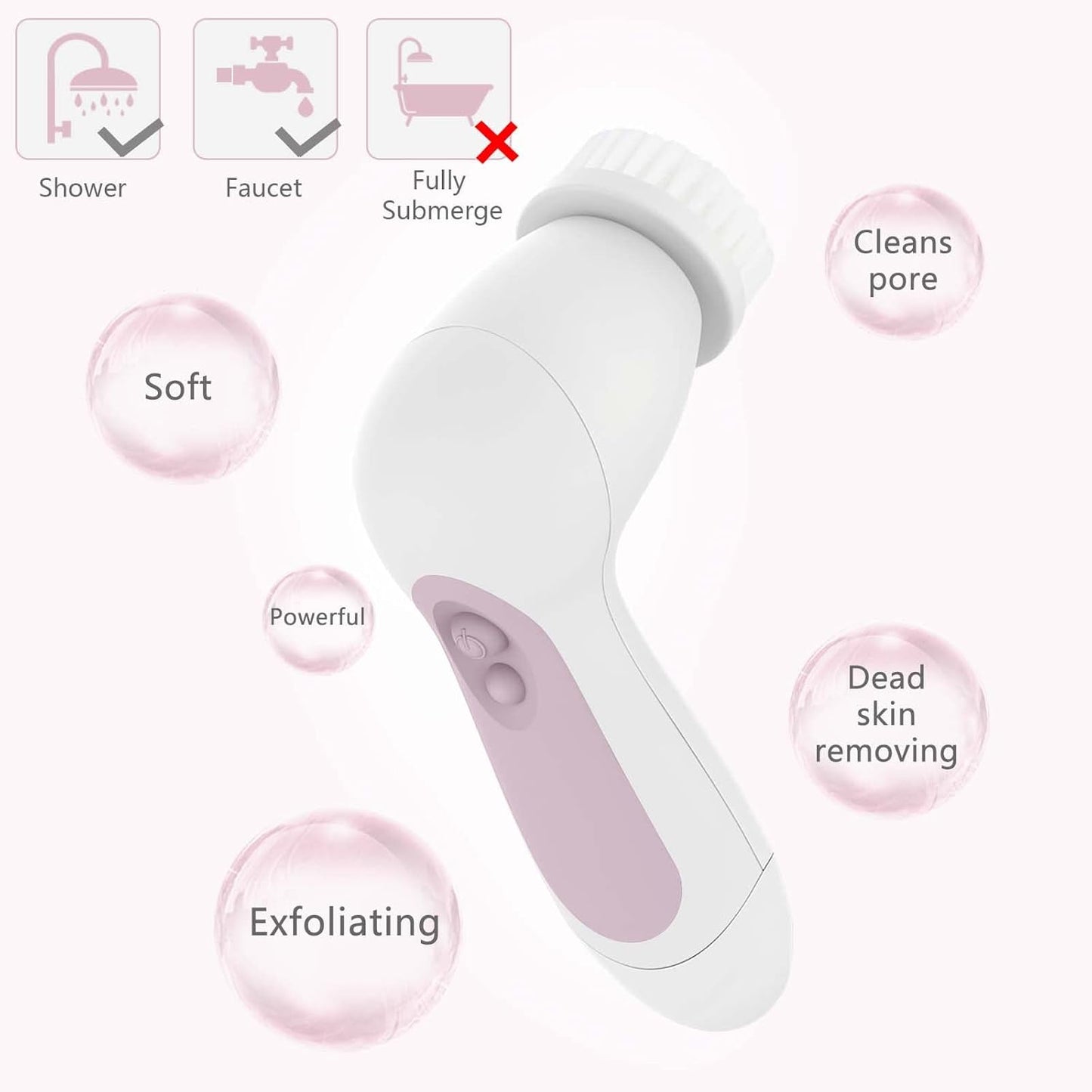 Waterproof Electric Facial Cleansing Spin Brush – Deep Clean & Exfoliation