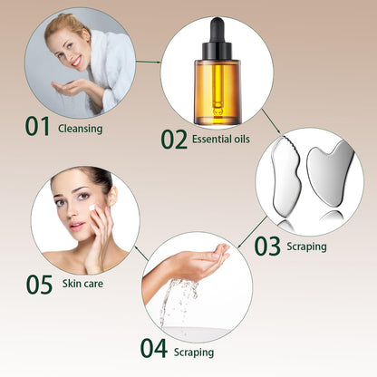 2-Piece Stainless Steel Gua Sha Facial Tool Set